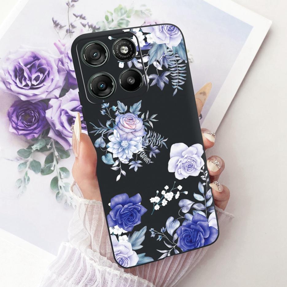 Für Motorola Moto G17 Power Case Moto G15 Niedliche Katze Blumen Bemalte Hülle Weiche TPU Handyhülle Für Motorola G15 Power MotoG17 Taschen