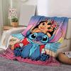 1 stk Teppe med Stitch-trykk - Mykt, helårspledd til stue, soverom, personlig gave med søtt tegneseriedesign