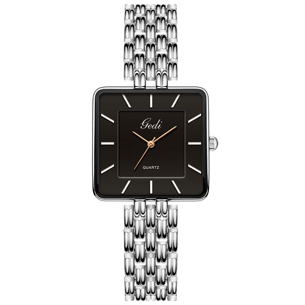 GEDI Simple Square Couple Models Watch Niche Premium Sense of Women's Ultra-thin High Value Quartz Watch Gift for Women and Man