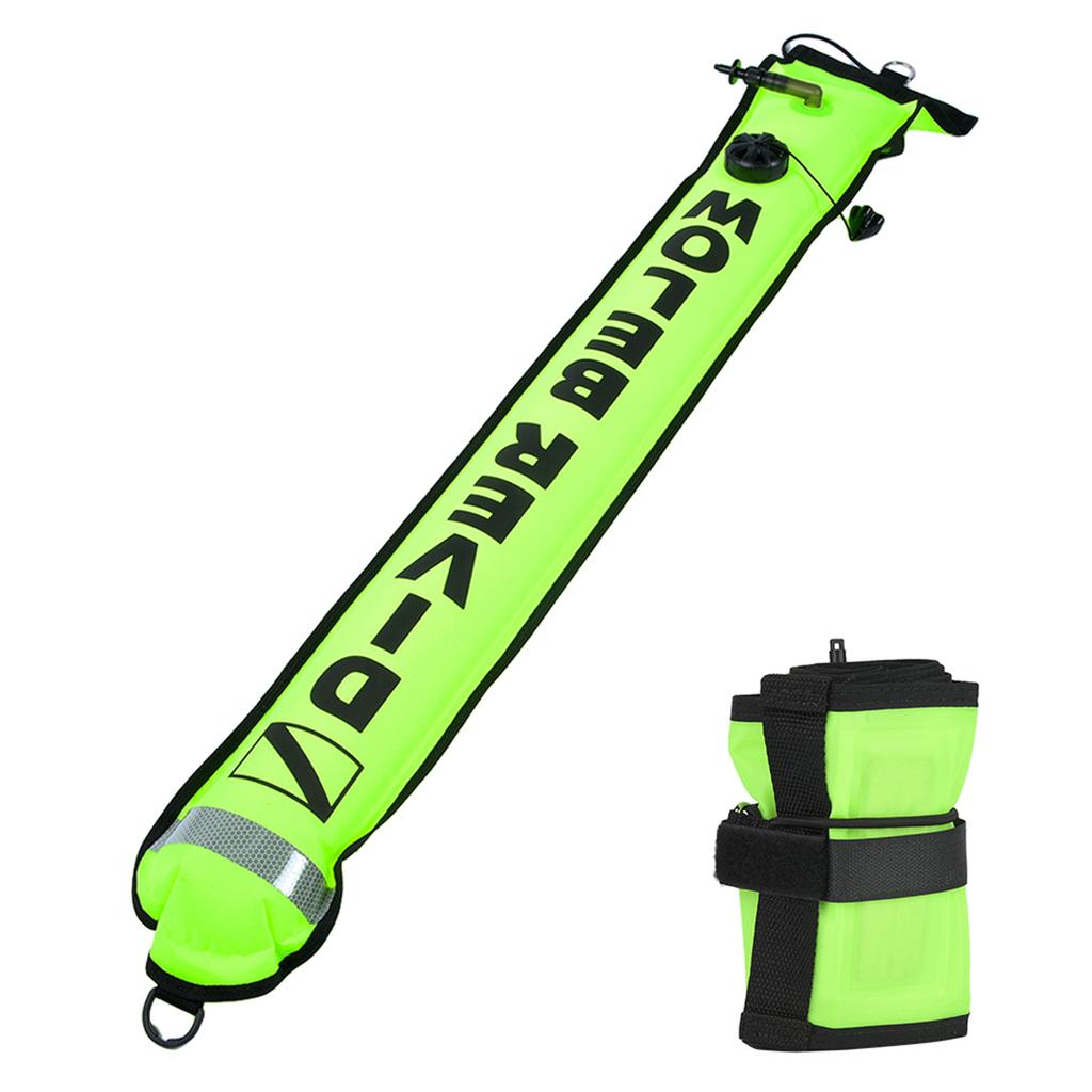 5FT High Visibility Inflatable   Diving SMB   Signal Marker  (Fluorescence Yellow)