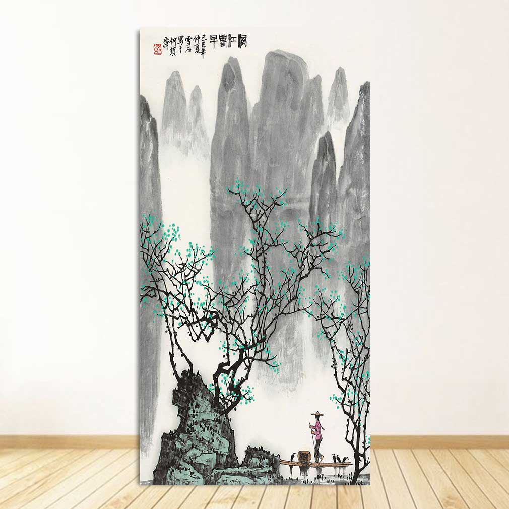 Classic Chinese Ink painting Landscapes Large Size Wall Picture For Living Room Home Decor-7 Huge Size Canvas Print Painting,