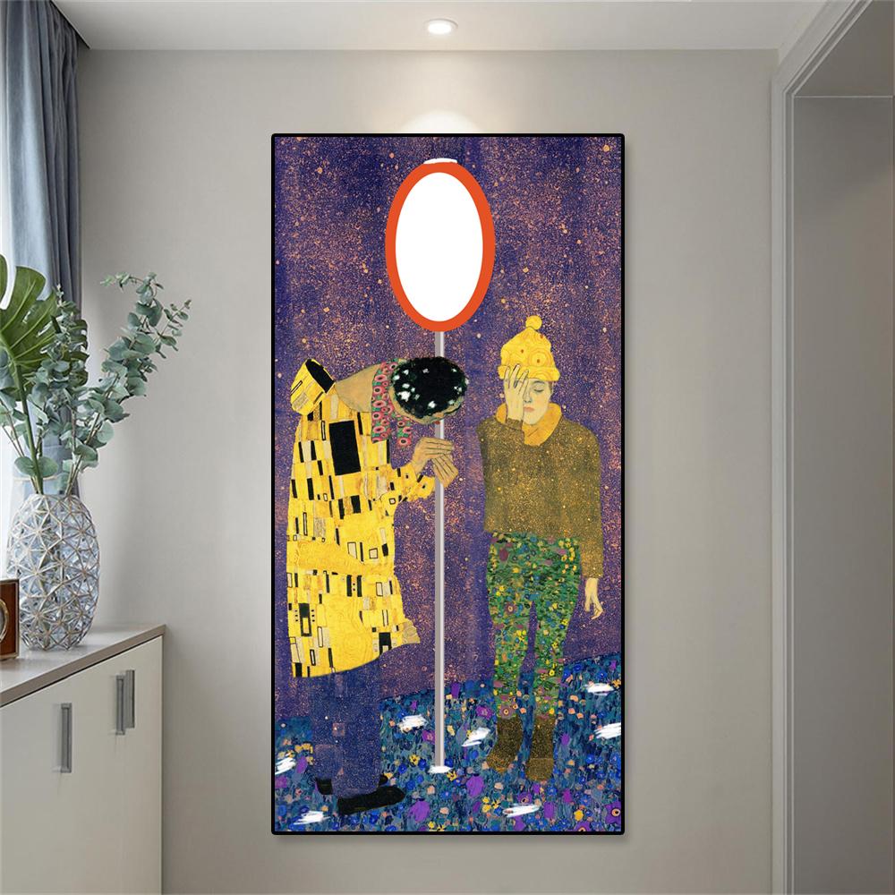 Abstract Famous Poster Gustav Klimt Kiss Canvas Painting Modern Art Print Bedroom Wall Picture Home Living Room Gallery Decor