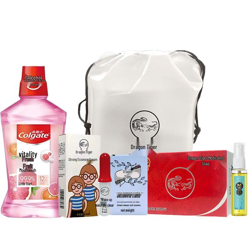 Colgate Fruit Mouthwash & Longhu Summer Family Oral Care Set