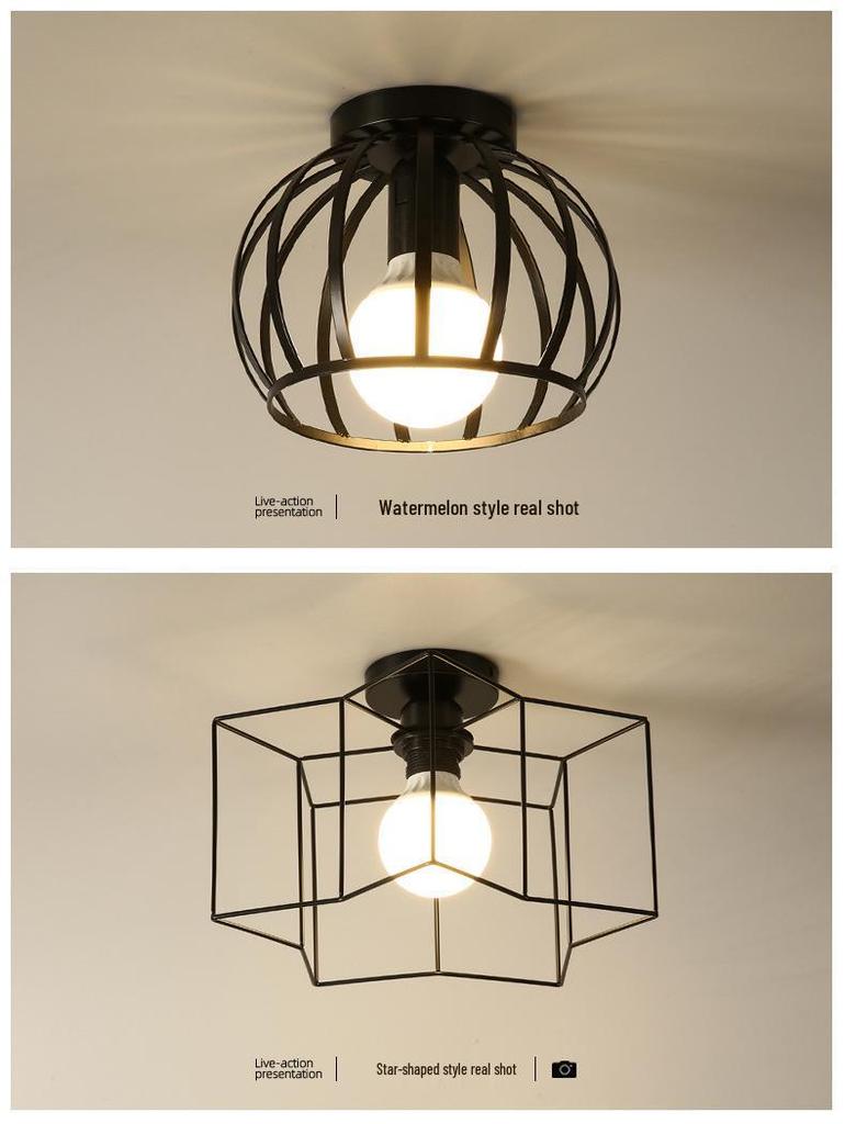 Modern Minimalist Ceiling Light for Foyer, Hallway, Corridor, Balcony, and Bedroom - Wrought Iron Design