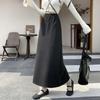 Fluffy Thickened A-Line Wool Skirt for Women - Autumn/Winter 2025, Slimming Mid-Length for Pear Shapes