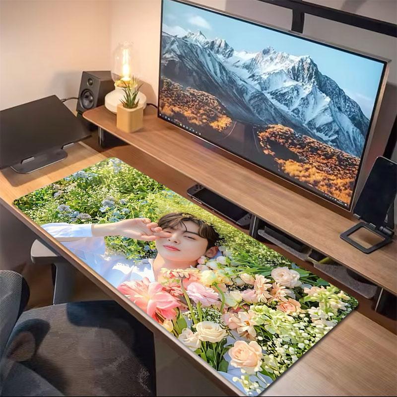 Floral Dream Large Size Mouse Pad Large Gaming Table Cushion Nonslip Laptop Tablet Big Mousepad Xxl Mat Mini Pc Playmat With Lock Edge
