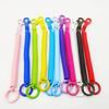 Coil Springs Keychain Stretchy Spiral Spring Coil Retractable Coil Springs Keychain With Metal Clasp Key Chain Holder Lanyard