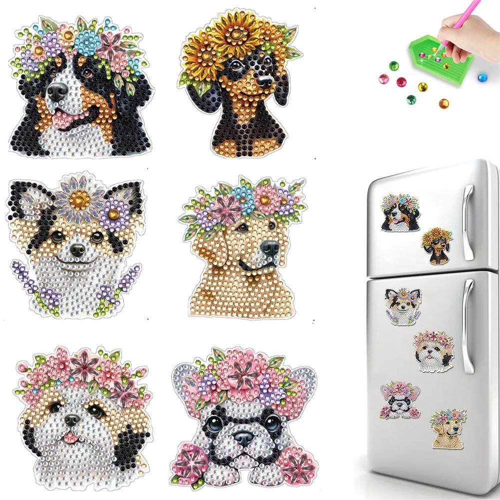 6Pcs Diamond Painting Refrigerator Magnets Fridge Magnets Diamond Art Diamond Art Magnets DIY Art Crafts for Adults Beginners