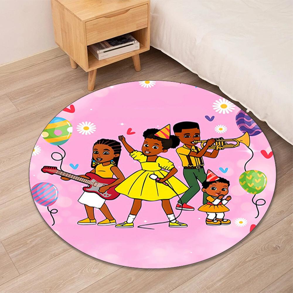 Gracie's Corner Printed Round Rug Carpet Chair Rug Area Rug Entryway Doormats,for Office Chair Living Room Bedroom Kitchen Room.