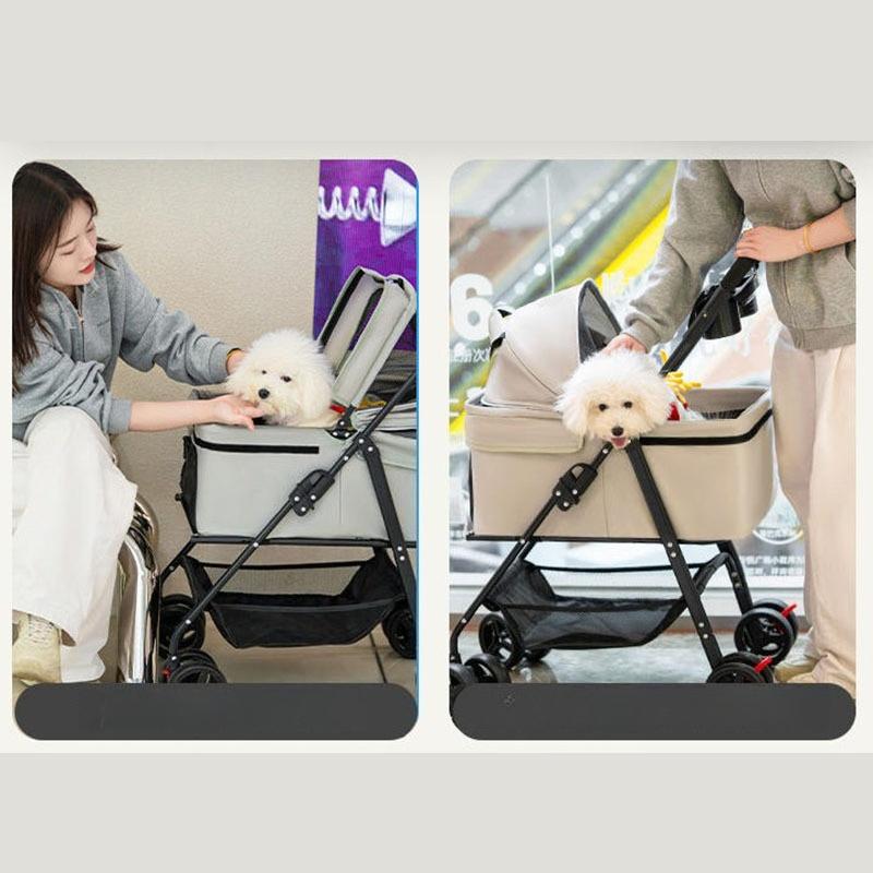 Lightweight Pet Cart Dog Foldable Separation Strollers Medium Dog Cart Dog Detachable Car Carrier Bag Pet Carriers with Plate