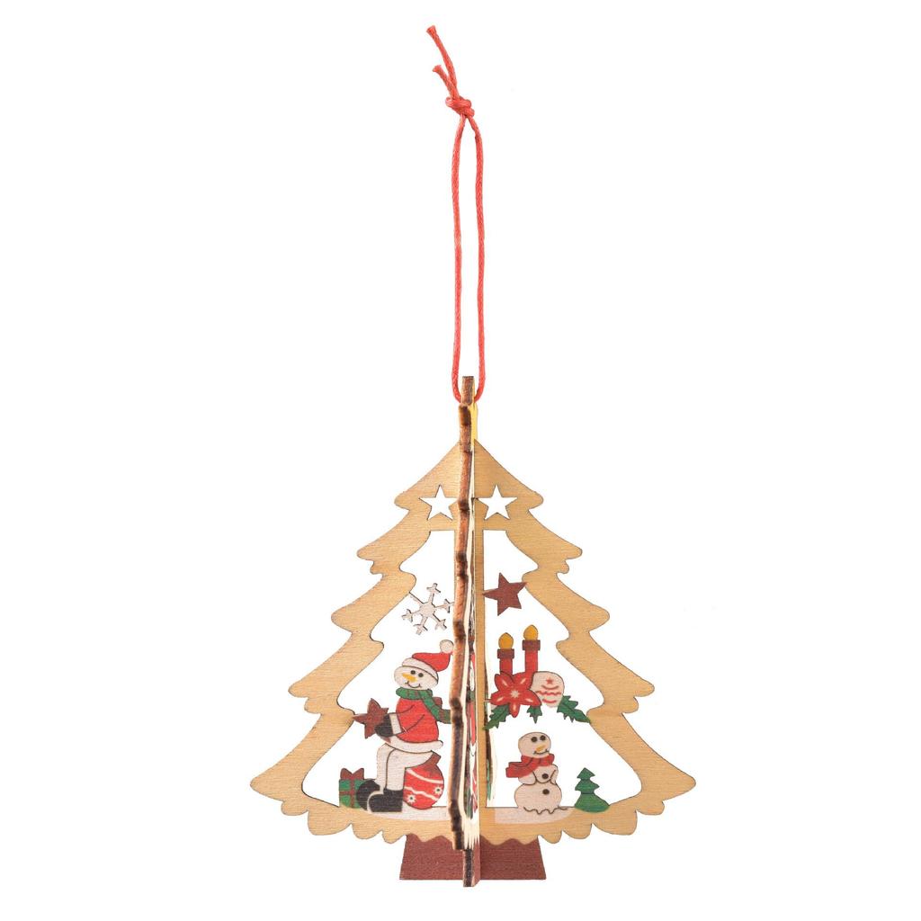 Christmas Wooden Pendants For Xmas Tree Snowflakes Chrism In Decoration Creative Decoratio Decor Ornament Party Gift Accessories