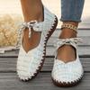 Fashion Women Flats Fashion Leather Walking Shoes for Women Retro Shallow Lace Up Sneakers Women Shoes Plus Size 43 Zapatos De Mujer