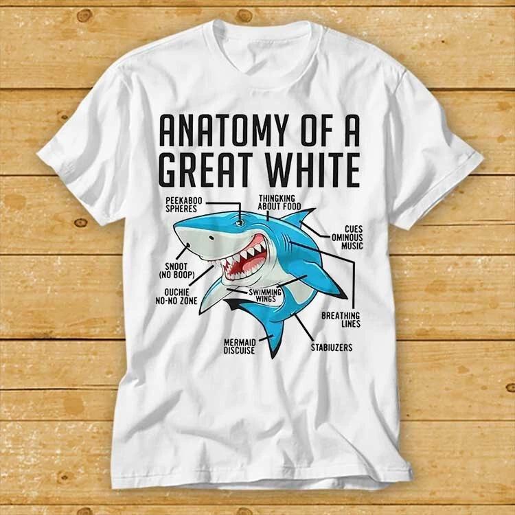 Shark Anatomy Of A Great White Sea Ocean Nature Best Seller T Shirts 2425 S