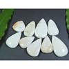 267Cts. Natural White Scolecite Pear Cabochon Loose Gemstone 9 Pcs Lot A-283