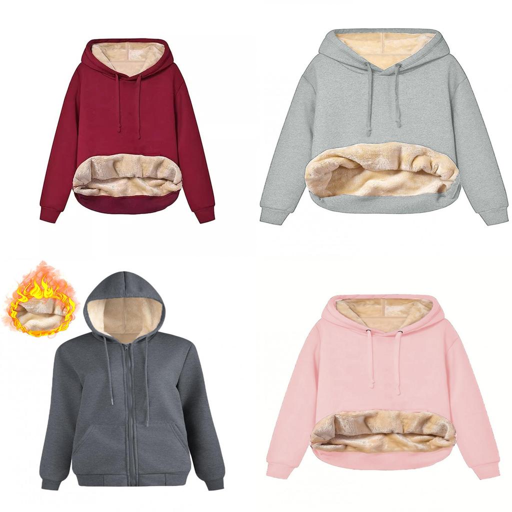 Arctic Fleece Womens Hoodie Sweatshirt With Pockets For Casual Winter Wear