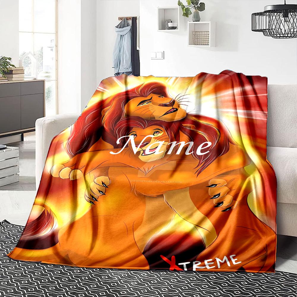 Custom Name Lion Adventure Party Blanket For Couch Bed Plush Cozy Fuzzy Blanket Super Soft Warm Blankets For Fall And Winter 0916270