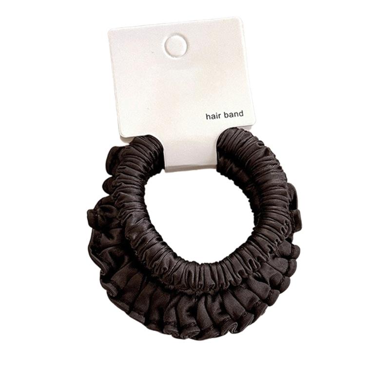 High Elasticity Crinkle Hair Tie Soft Fabric Scrunchies Fashion Headwear For Women Girls Daily & Party Use