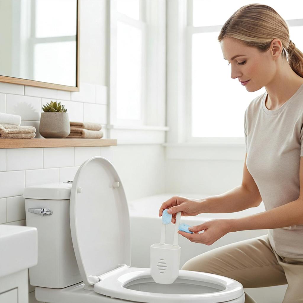 Toilet Tablet Holder Toilet Tank Bracket Hook Holder Rust Resistant Plastic Cleaner Carrier Bleach Tablet for Home