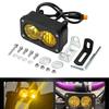 LED Headlight Upgrade Kit with Mount Bracket Car Square Spotlight White Yellow LED Pod Driving Work Light for Motorcycle