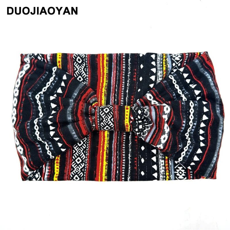 Knot Headband, Color Blocked Pattern Printed Sports Headband, Fashionable Polka Dot Wide Edge Elastic Headband