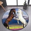 Pentium's Stallion Series Round Carpet Bohemian Style Hippie Decorative Carpet Non-slip Carpet Bedroom Living Room Home Decor