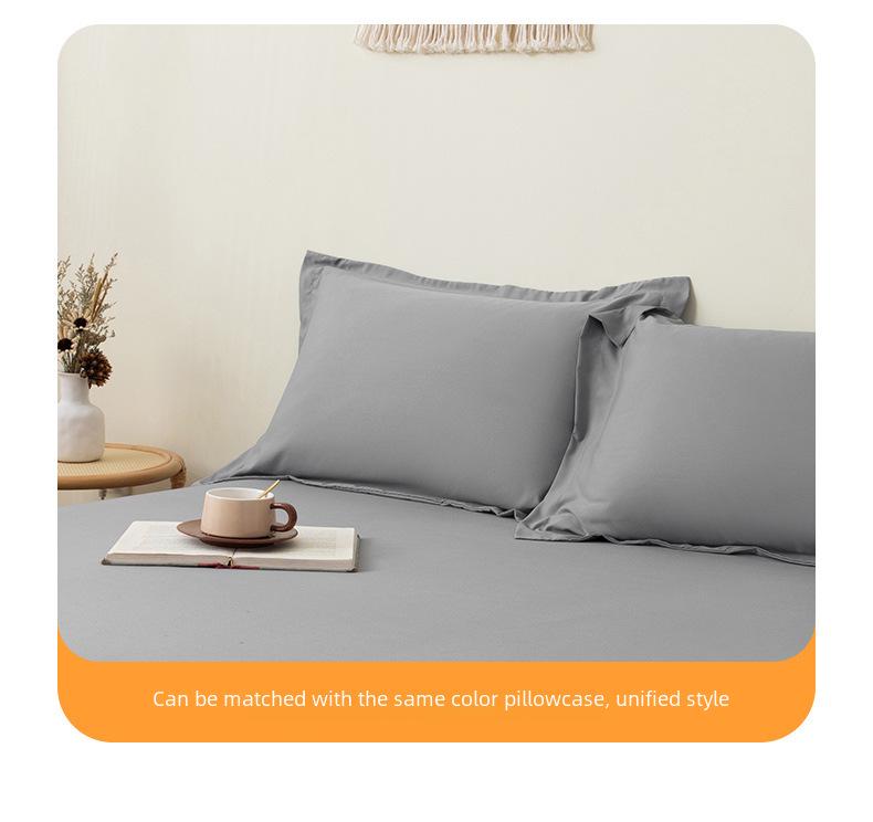 Solid Color Sheet Fitted Flannel Comfortable Skinfriendly Cotton Dustproof Protection For Singledouble Beds