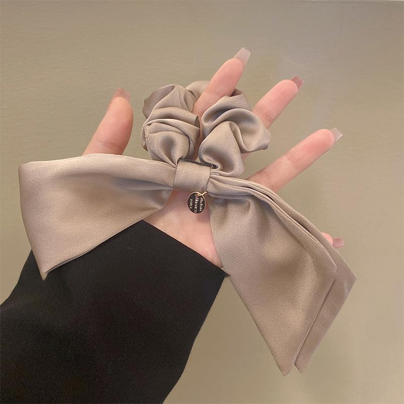 

Advanced Sense Solid Color Bow Hair Band For Women Girls Sweet Versatile Ribbon Bow Hair Rope Hair Accessories Gifts хаки