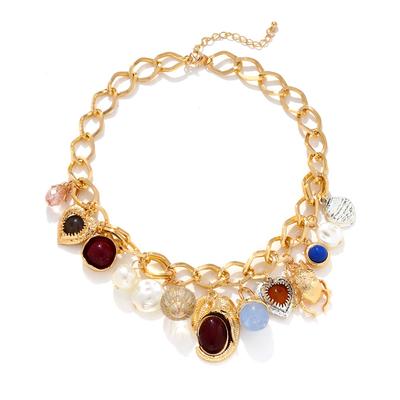 Vintage Multiple Geometric Pendant Necklace for Women Holiday Party Jewelry Gifts