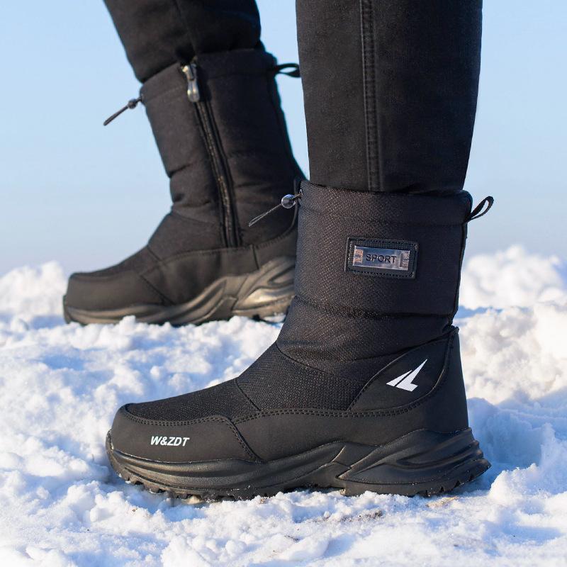 Thickened Snow Boots Antiskid Waterproof Casual Winter Cotton Shoes Plush Warm Men Short Boots Outdoor Work