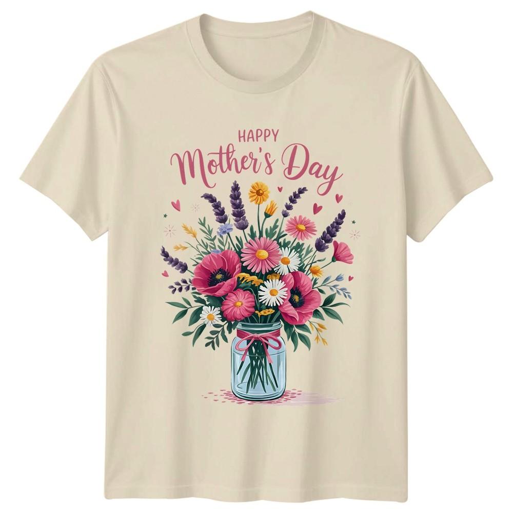 Happy Mothers Day Unisexs TShirt Floral Celebration Mothers Day Gift For Her