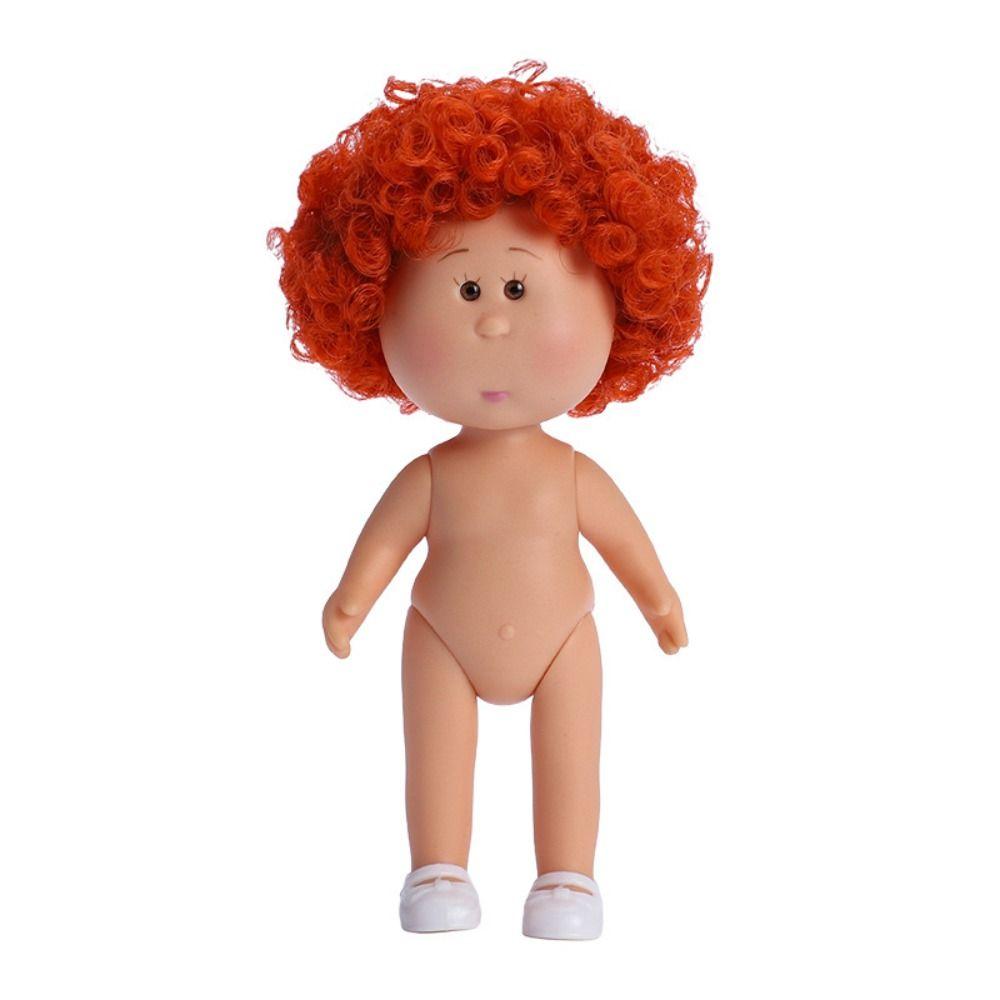 Curly Hair 14cm Bean Eye Vinyl Doll Dress Up Action Figure Body Fashion Mia Potato Dolls  DIY Toys