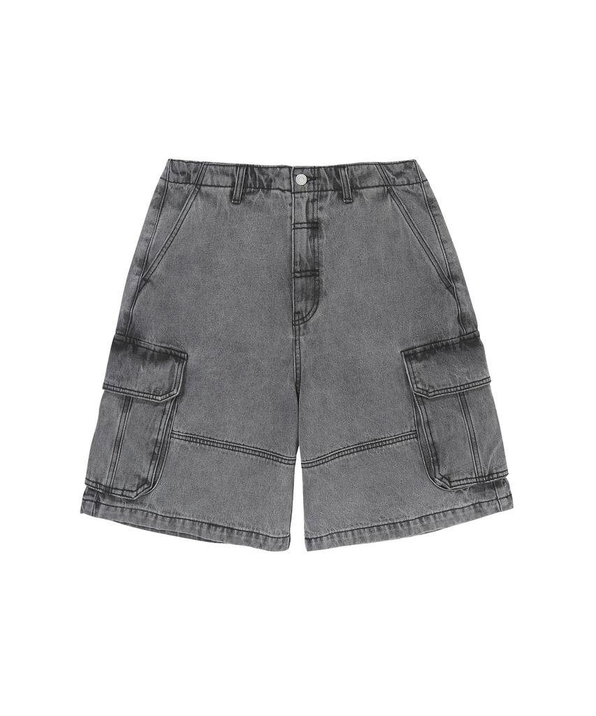 Syupeodeulai Denim Cargo Shorts Gray