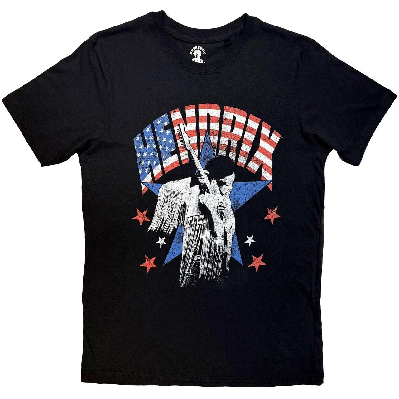 Jimi Hendrix - Flag - Black T-shirt XXXL