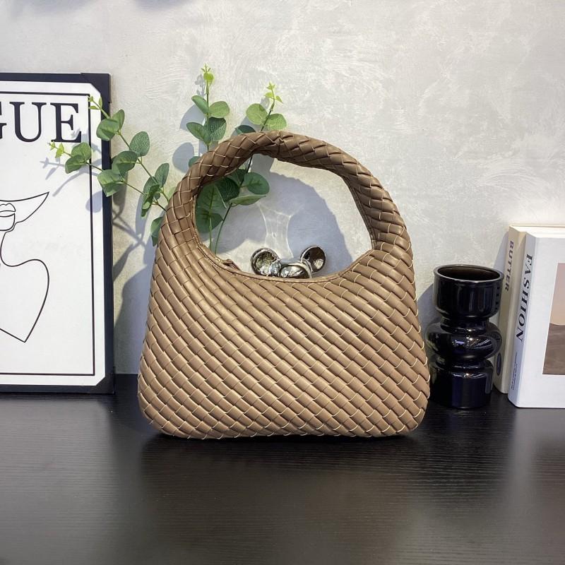 Genuine Leather Vintage Woven Tote Bag Women Structured Square Shape Medium Size Soft Texture Multiple Colors