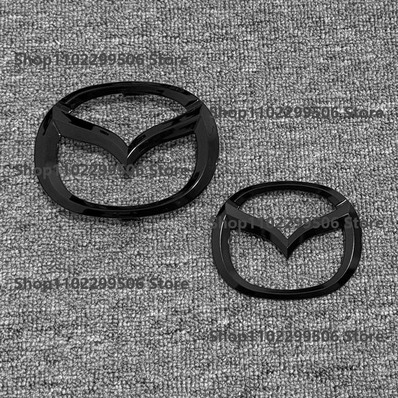 black Plastic Car Front Trunk Emblem for Mazda 6 Steering Wheel Badge 3D Body Replaced Sticker Rear Tail Refitting Decoration FISH