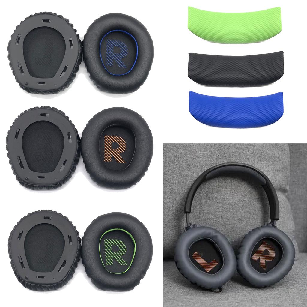 Protein Leather Ear Pads Headband for JBL Quantum 350 360 Wireless Headphones Earpads Headsets Ear Cushions Repair Parts