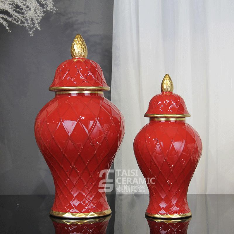 Large ceramic general jar home decoration vase ornaments porcelain vase tabletop decorations ceramic vase home decoration