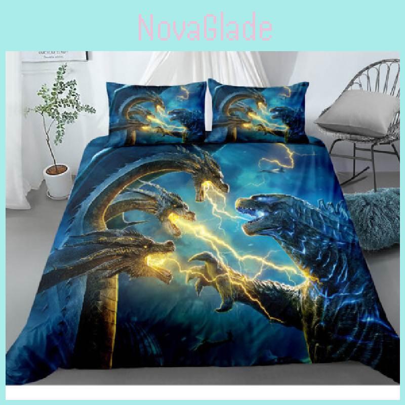 Hochauflösende Digitaldruck 3-teiliges Bettwäsche-Set Für US-Größe Bett Moderner Minimalistischer Stil