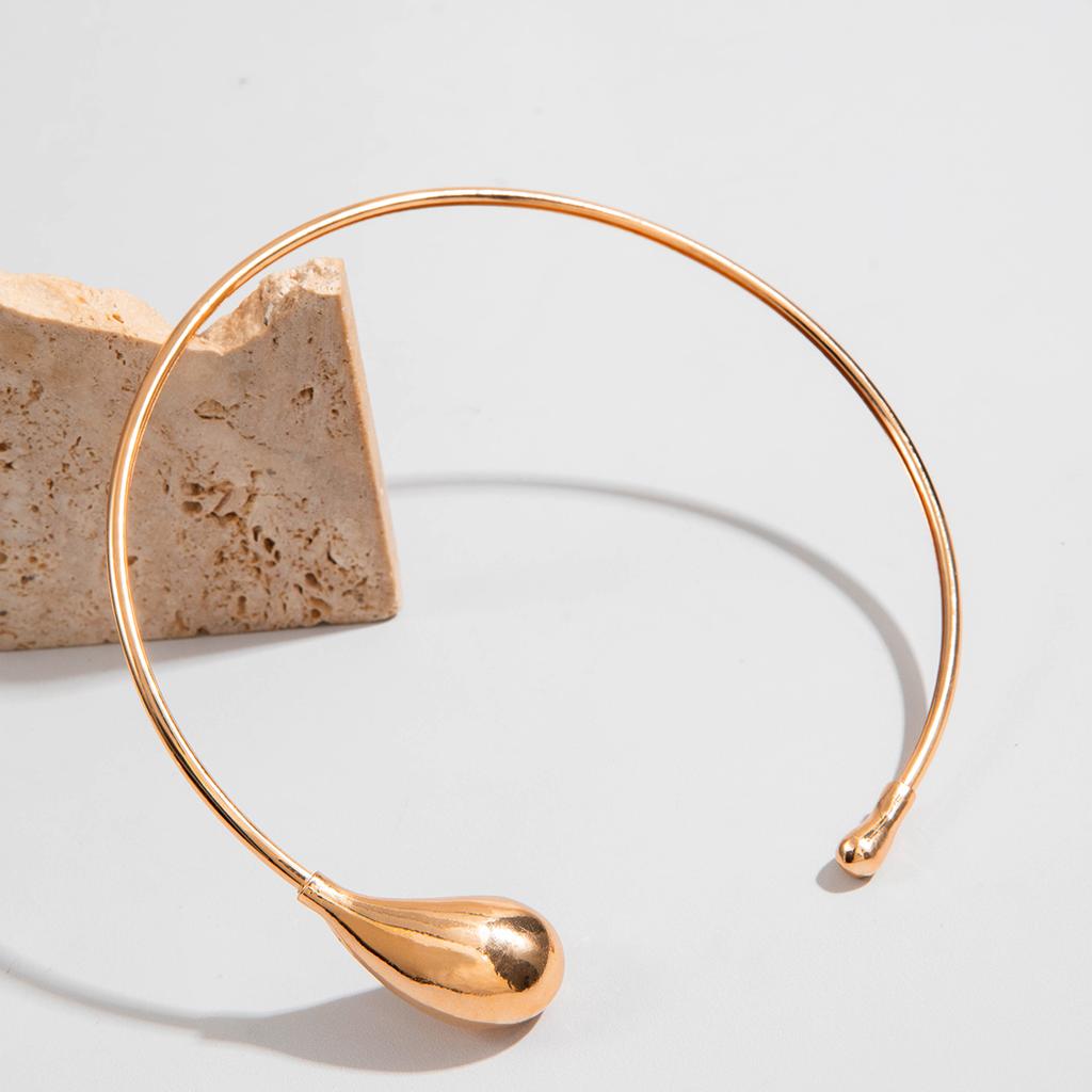 Nowa Moda Złoty Srebrny Kolor Kropla Wody Otwarty Naszyjnik Choker dla Kobiet Nieregularny Gruby Naszyjnik Biżuteria Prezent