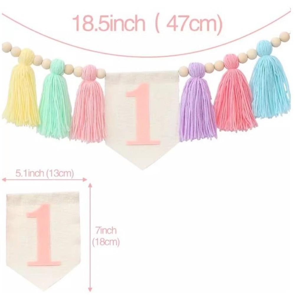 First Birthday Theme First Birthday Banner Boho-Style High Chair Banner For First Birthday