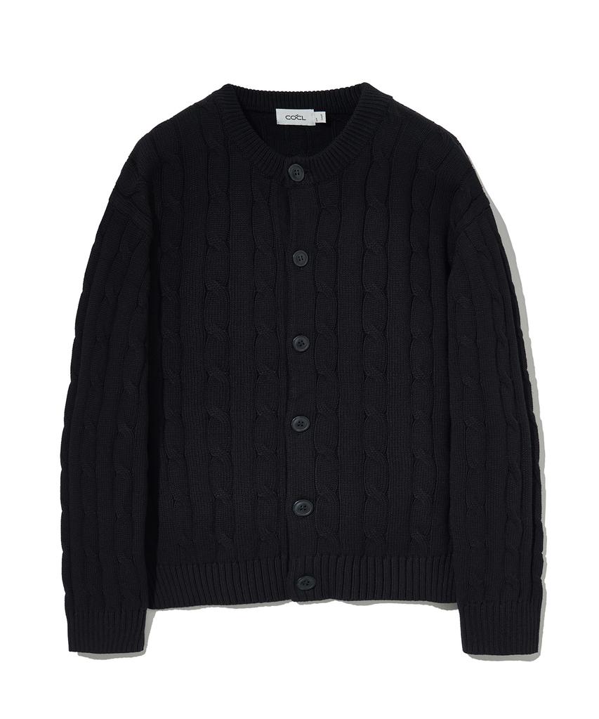 Costume O’Clock Soft Cable Round Cardigan Navy Cooscd021Navy