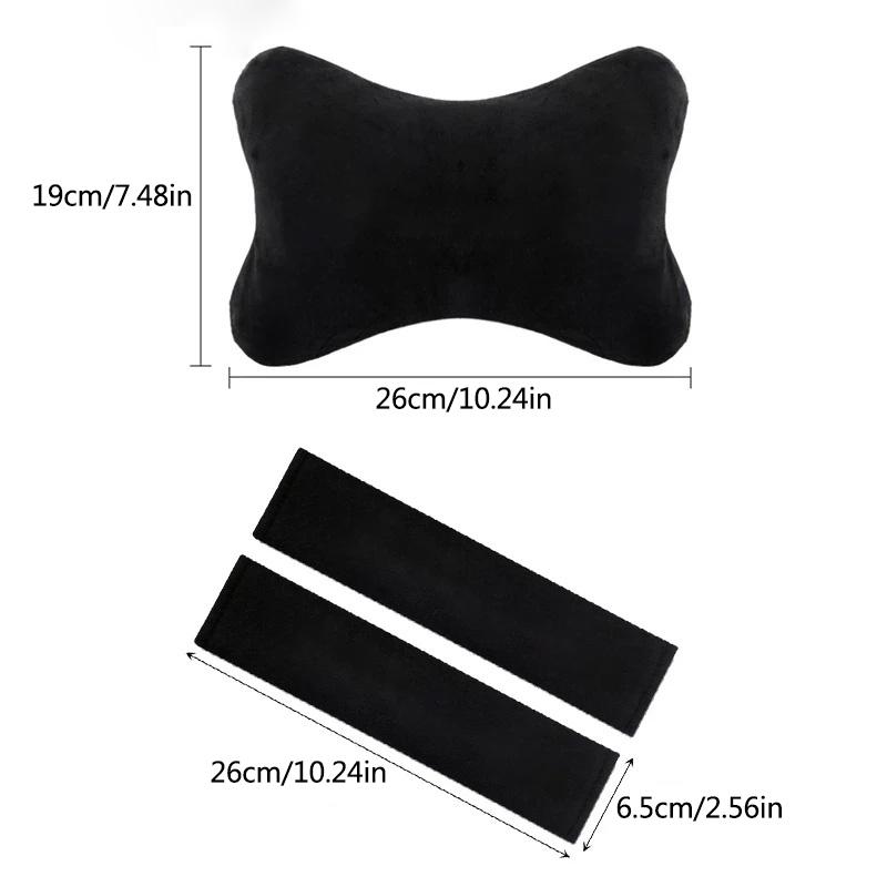 BPCN4 Car Headrest Neck Pillow Seat Belt Shoulder Pad For Skoda Fabia 1 2 Octavia A7 RS Superb Rapid Yeti Karoq Vision Accessories