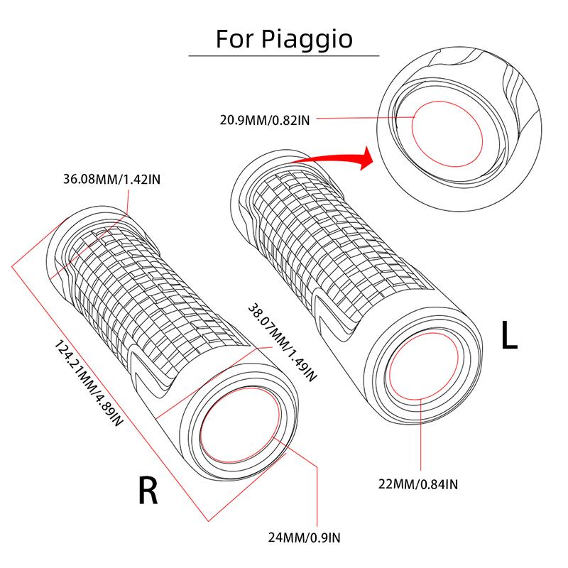 For Piaggio BQY BYQ FLY Liberty Medley 150 ZIP50 125 ww150 Beverly Motorcycle Handlebar Grips Handle Grip Protector Handle bar