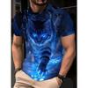 3D T-Shirts for Men Funny Cat Print Summer Casual O-Neck Short Sleeve Tee Tops Fashion Breathable Pullover Men's