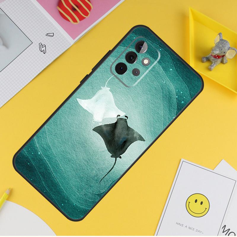 Zvířecí manta pro Samsung Galaxy A14 A34 A54 A12 A32 A52 A51 A71 A53 A33 A13 A15 A25 A35 A55 Pouzdro na telefon