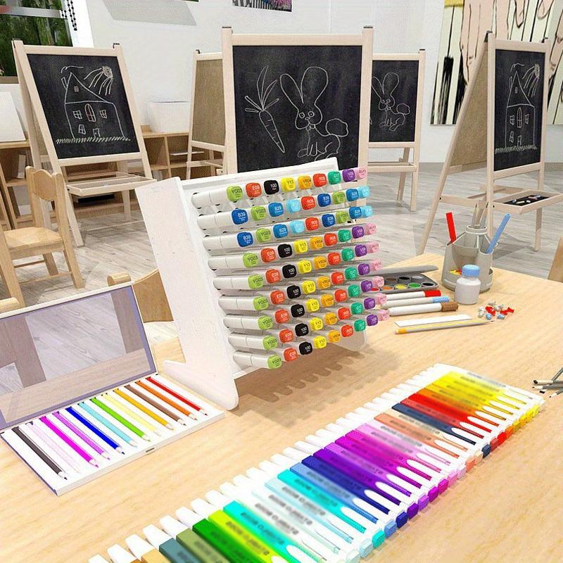 45/81hole 1pc Large Capacity Marker Pen Oblique Plug Good Quality Storage Rack,multi-function Storage Color Pen Awesome Base Rack.