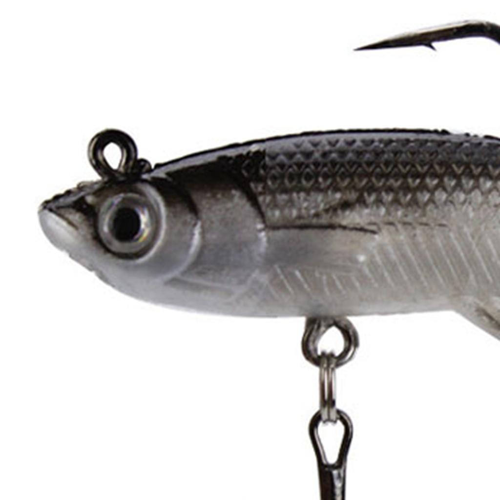 3PCS Soft Fishing Lures Jig Flexible Realistic Appearance Streamlined Body Fishing Bait Hook for Lake Sea