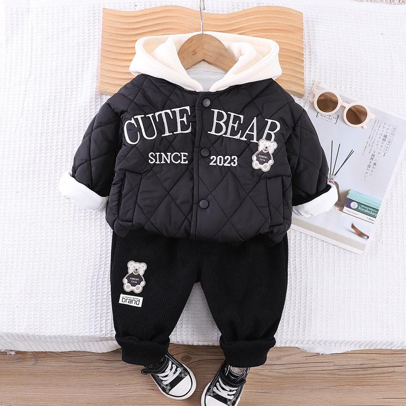 Autumn/Winter Quilted Baby Two-Piece Suit - Cute and Cozy Unisex Winter Outfit