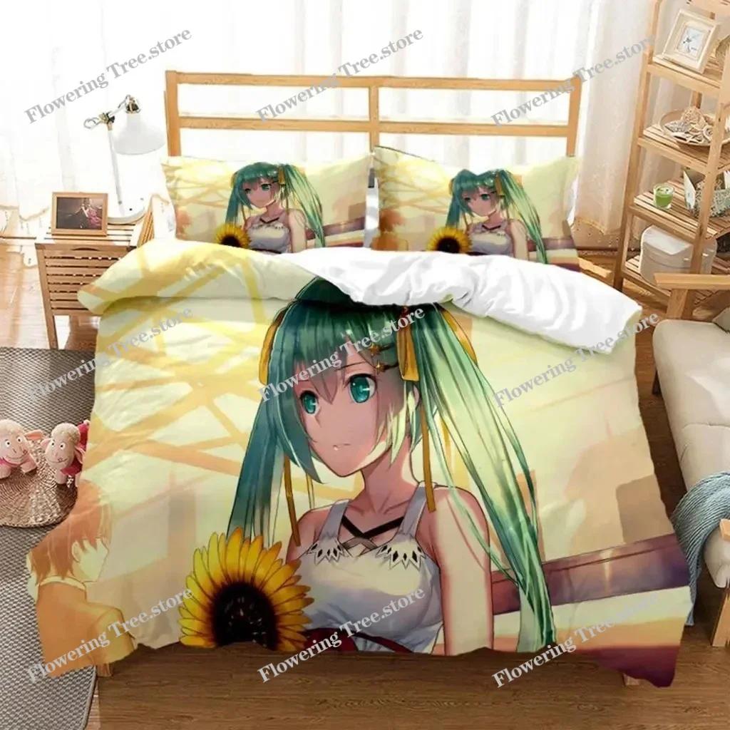 Anime Princess Girl Hime Bedding Set Boys Girls Twin Queen Size Duvet Cover Pillowcase Bed Kids Adult Fashion Home Textileextile