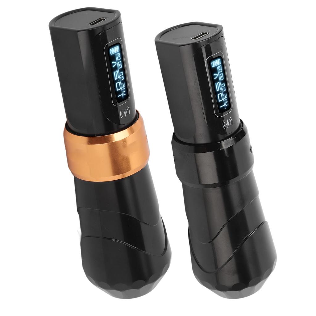 Trådlös Tatueringsmaskin Penna Dubbel Batteri 2000mAh Omvandlare Roterande Tatueringspatroner Penna för Li